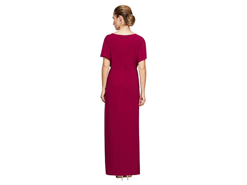 Embellished Sleeve Knot Front Gown - Pink - 6 B333609