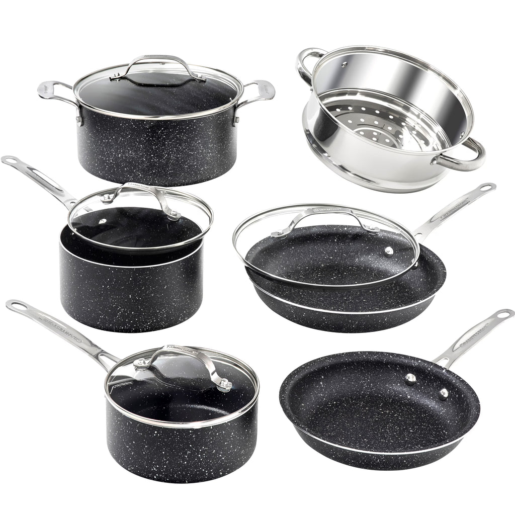 10 Piece Nonstick Granite Cookware Set Q5623