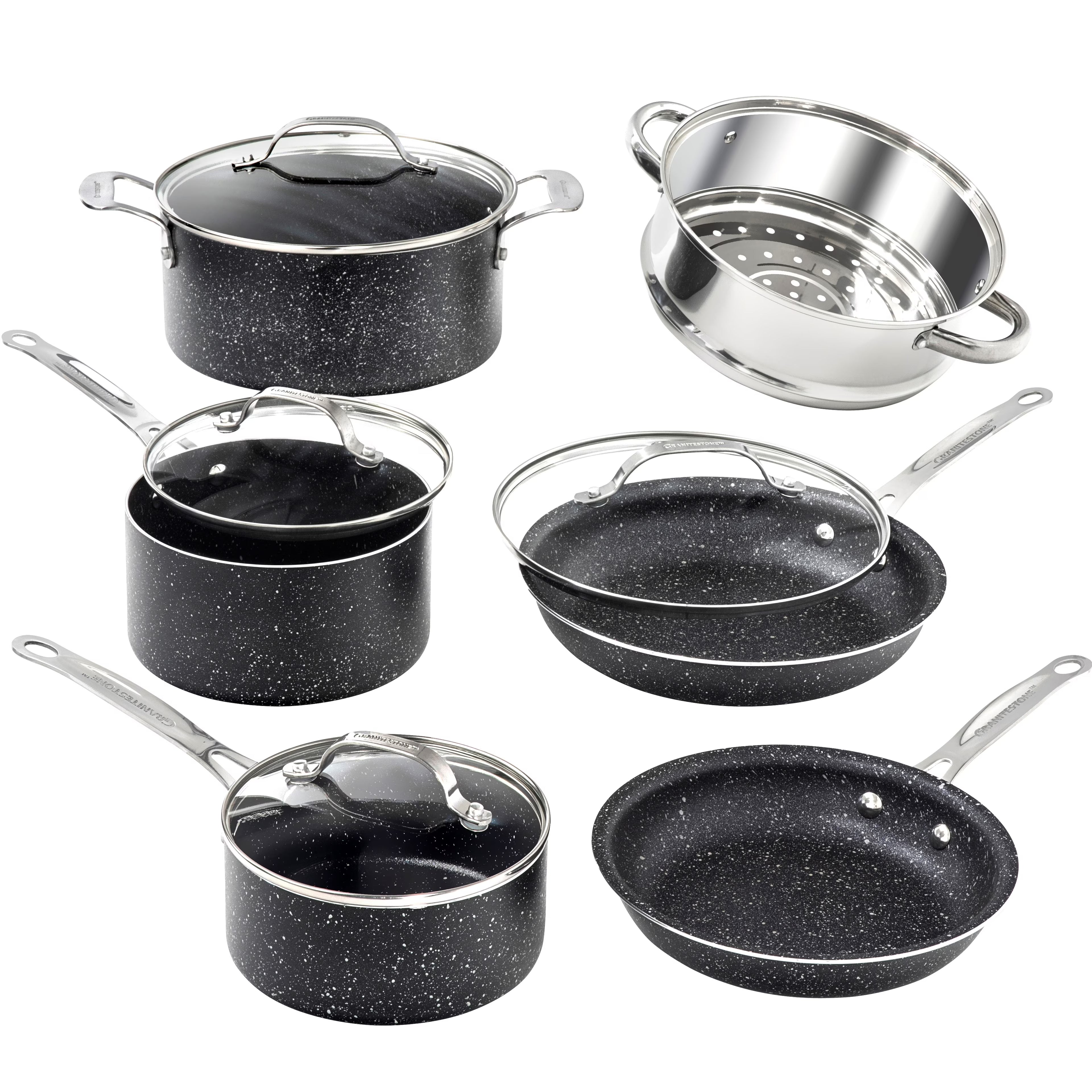 10 Piece Nonstick Granite Cookware Set Q5623