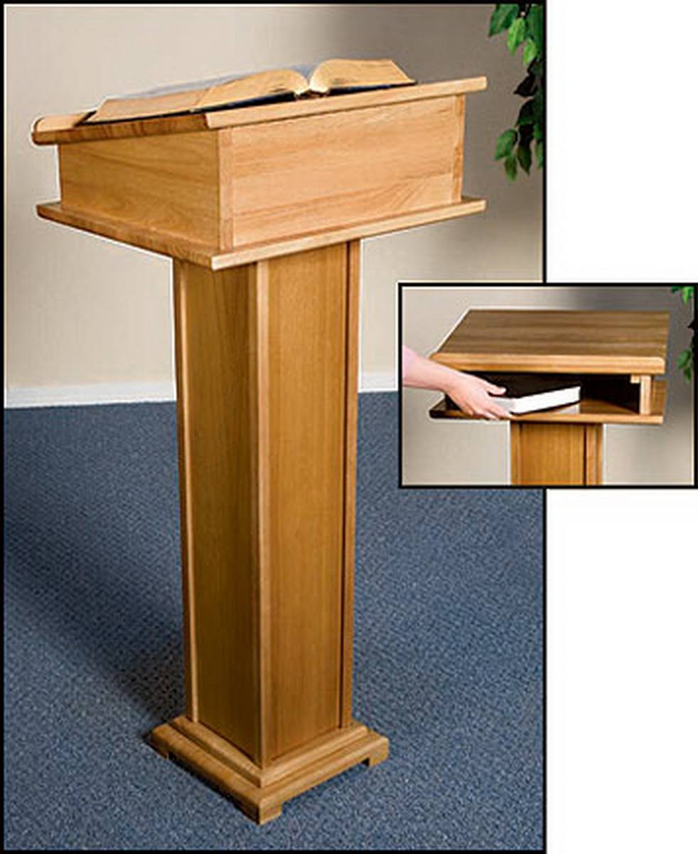 Pecan Stain Lectern with Shelf T863579