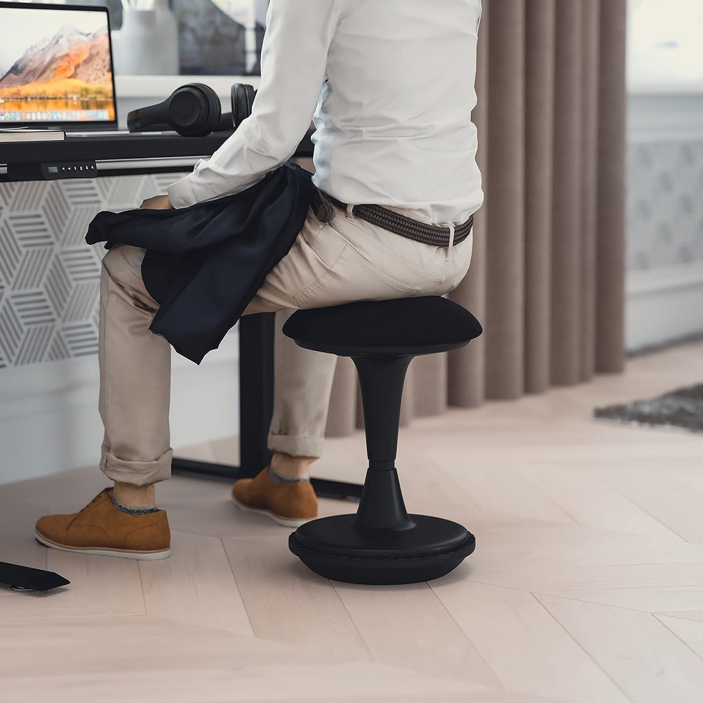 Black Push Button Height Adjustable Collaborative Stool F37878