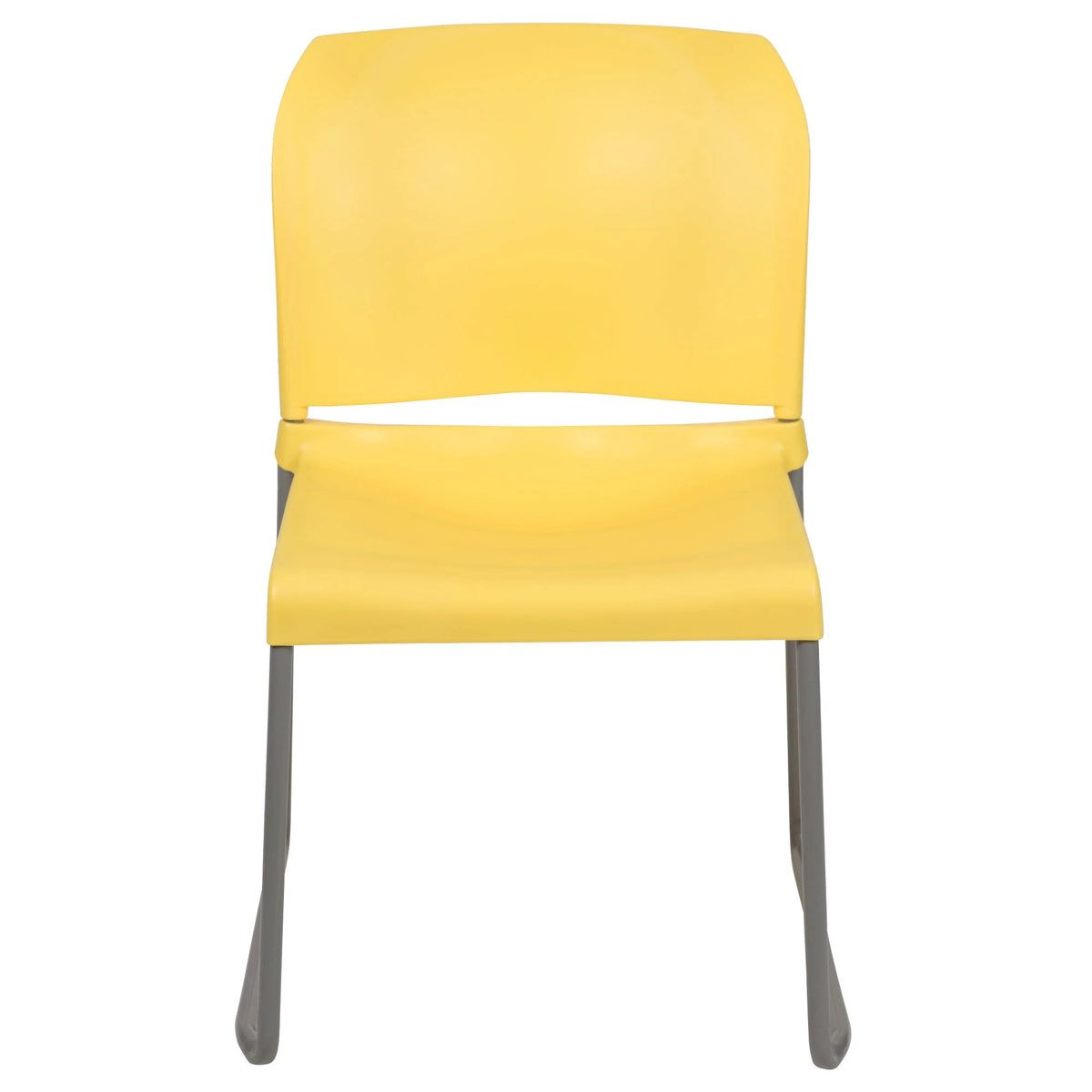 Yellow Full Back Contoured Stack Chair with Sled Base N982
