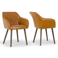 Set of 2 Faux Leather Arm Chair with Beech Legs I713895