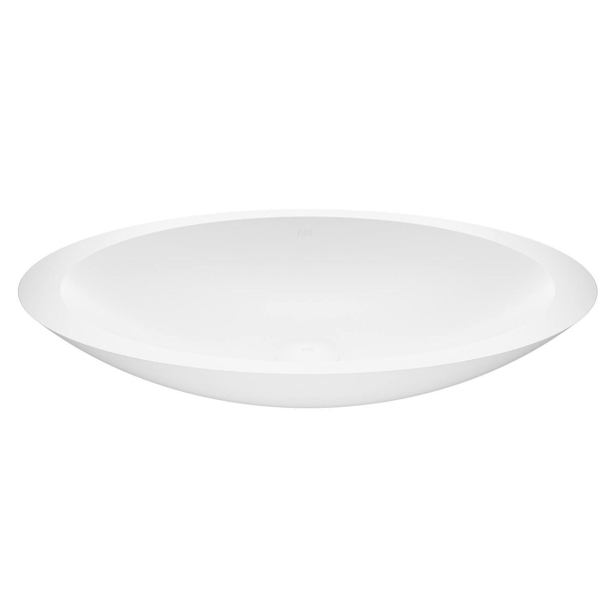 White Matte Stone Vessel Bathroom Sink D7457