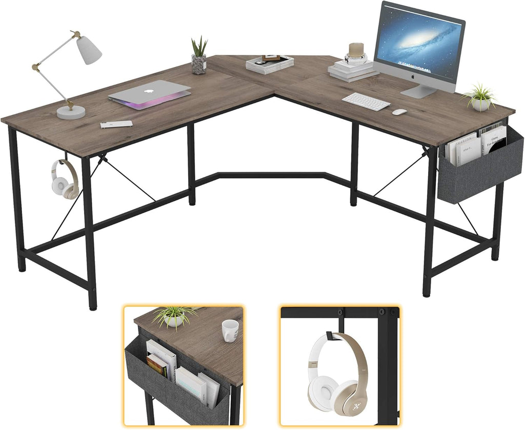 L Shaped Computer Corner Desk with Storage E92637