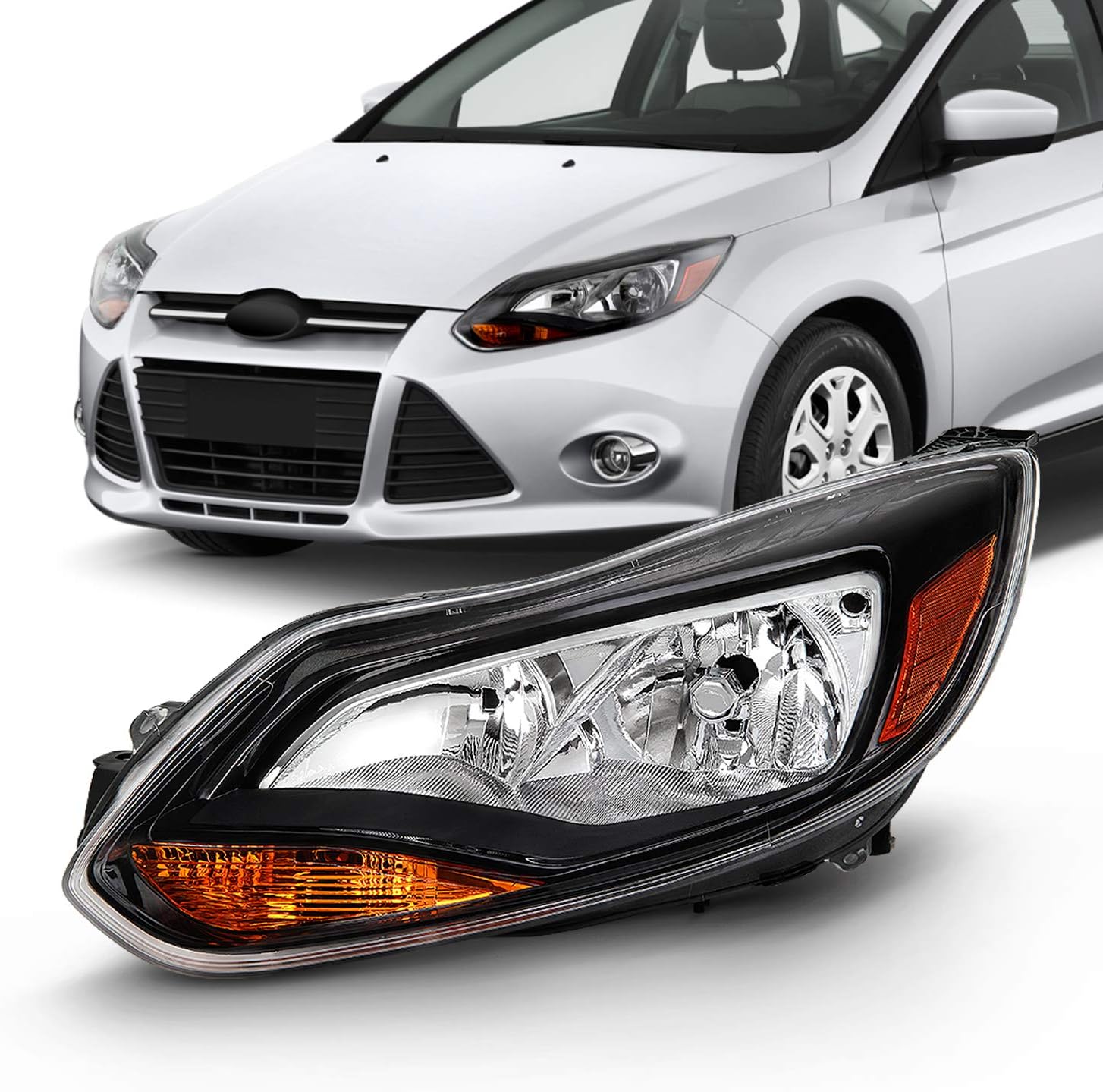 Black Trim Halogen Headlight Replacement Pack of 2 J2447