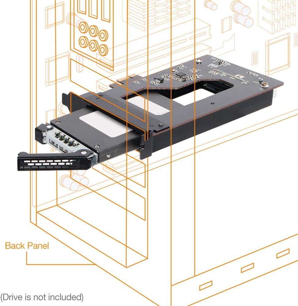 2.5" SATA SSD/HDD to PCIe 2.0 x1 Hot-Swap Mobile Rack for PCIe Expansion Slots, Pack of 2 N6073