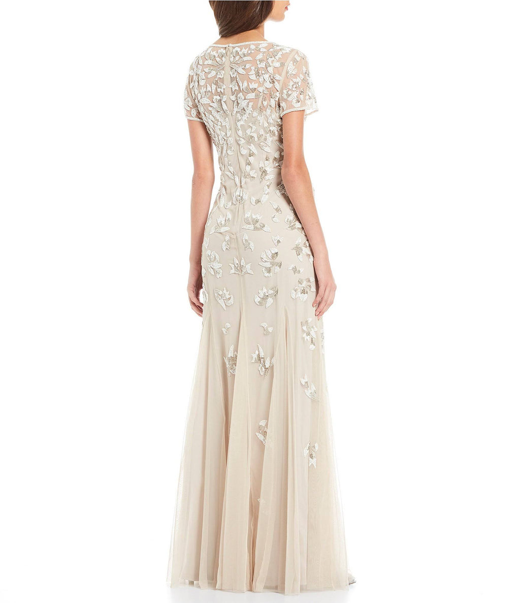 Beaded Godet Gown U9938