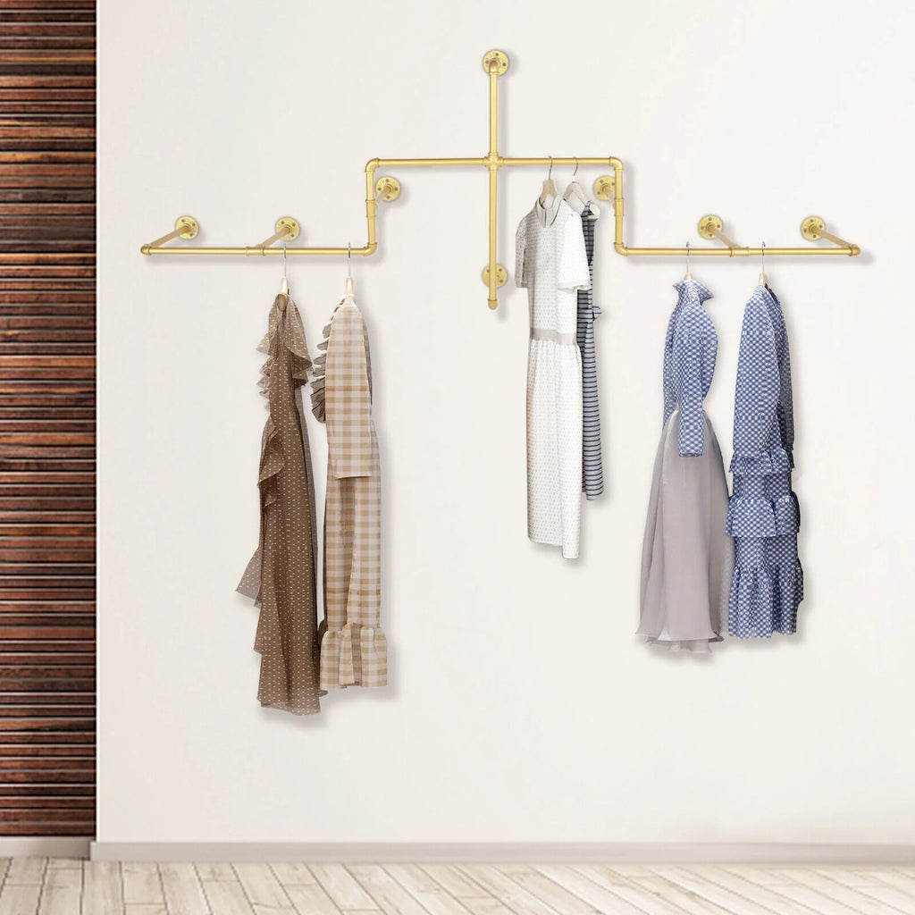 Gold Wall Mounted Detachable Clothes Rack T7647