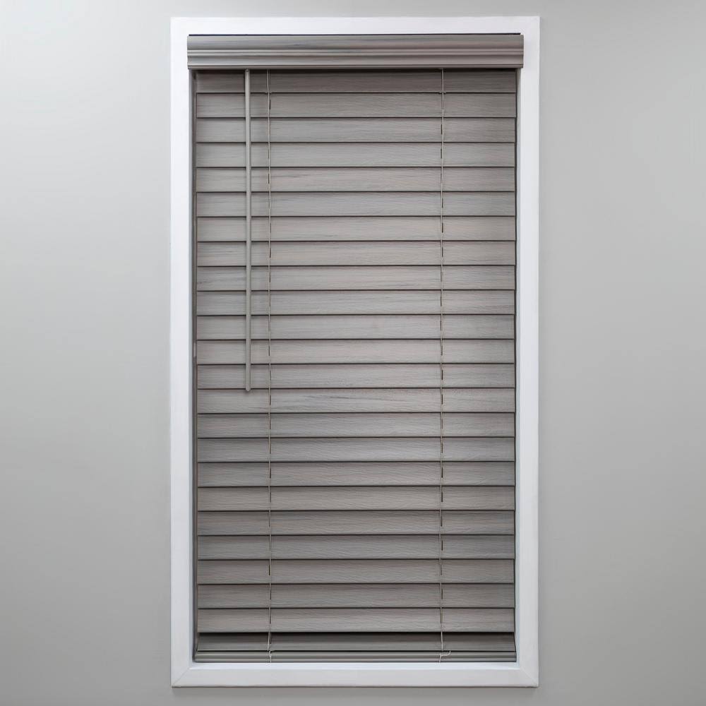 Cut-to-Width Cordless Room Darkening PVC Faux Wood Blind Z1317