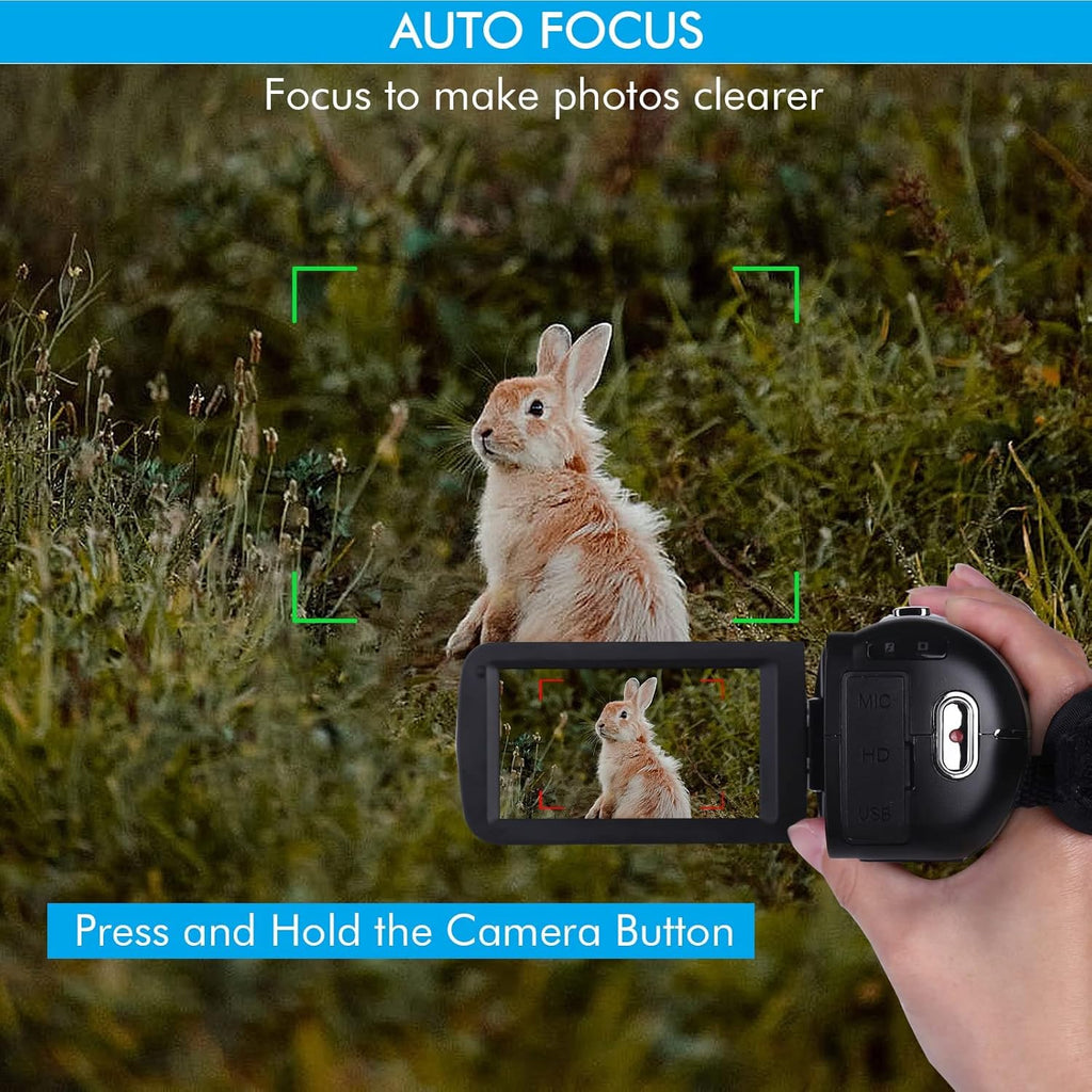 4K 48MP 18X Digital Zoom Touch Screen Camcorder with External Microphone F521944