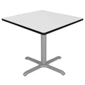 White & Grey Square X-Base Table L2359
