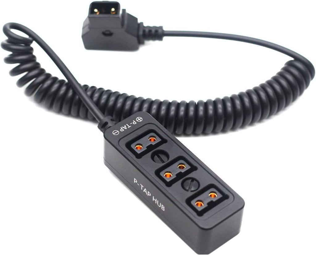 Black Spring Cable D-tap to 3 Ports Splitter H4294