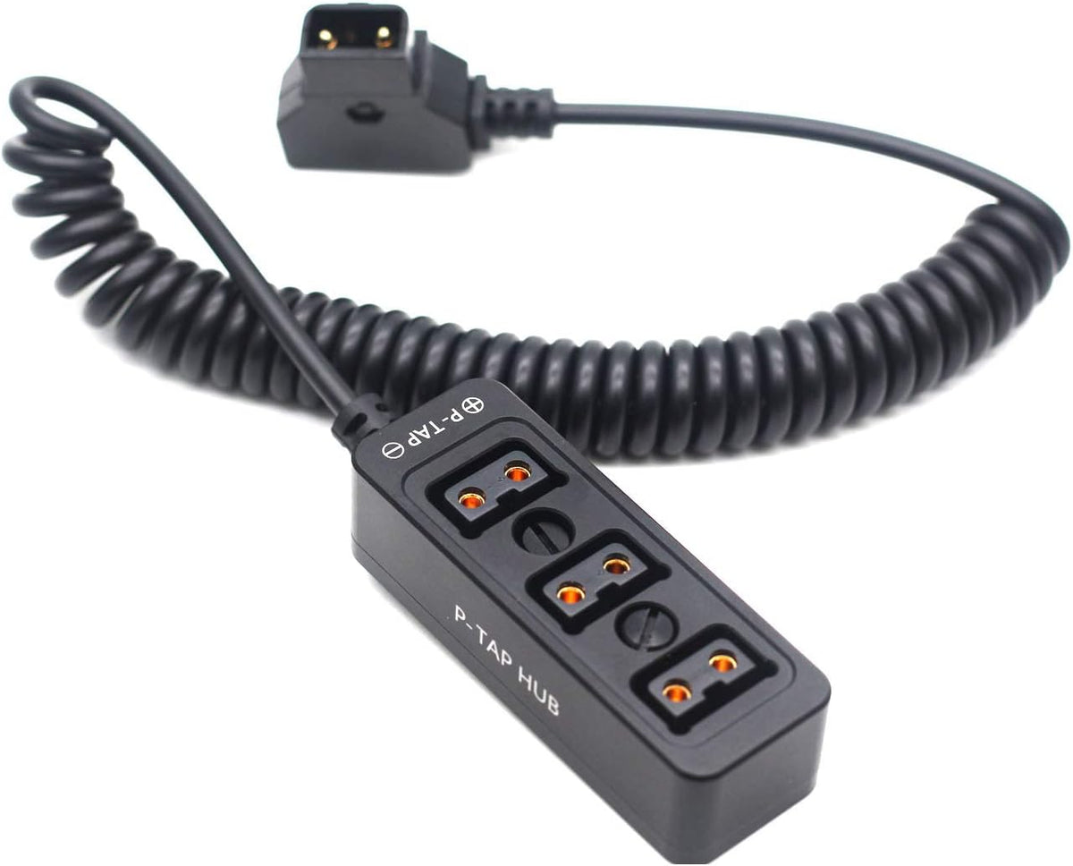 Black Spring Cable D-tap to 3 Ports Splitter H4294