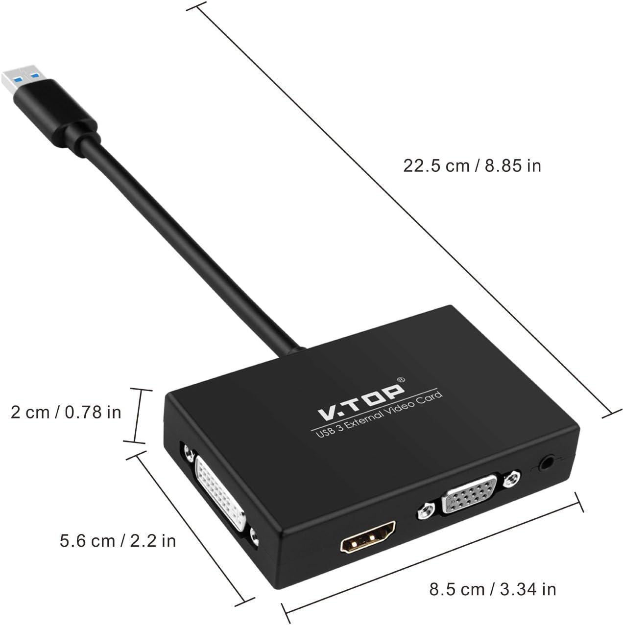 USB 3.0 to HDMI-DVI-VGA Video Graphics Card Adapter G733378