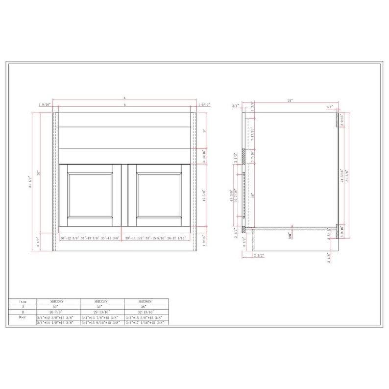 White Double Door Base Cabinet Y989220