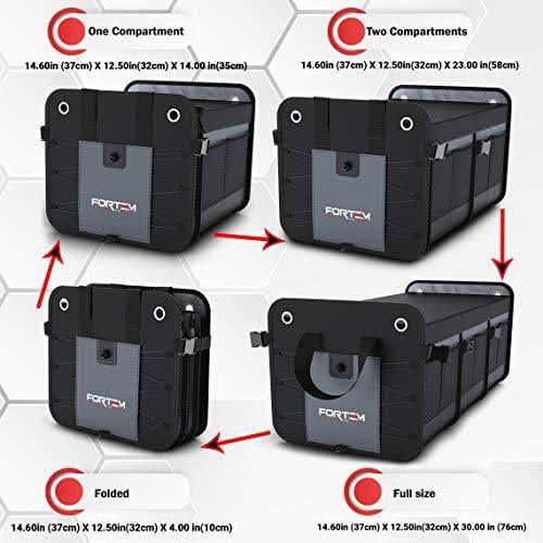Grey Car Trunk Organizer with 3 Compartments H2998