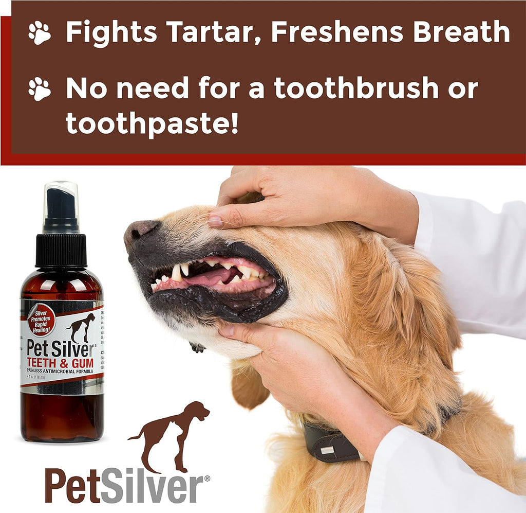 Teeth & Gum Spray for Dogs and Cats with Chelated Silver, 2 Pack G415947