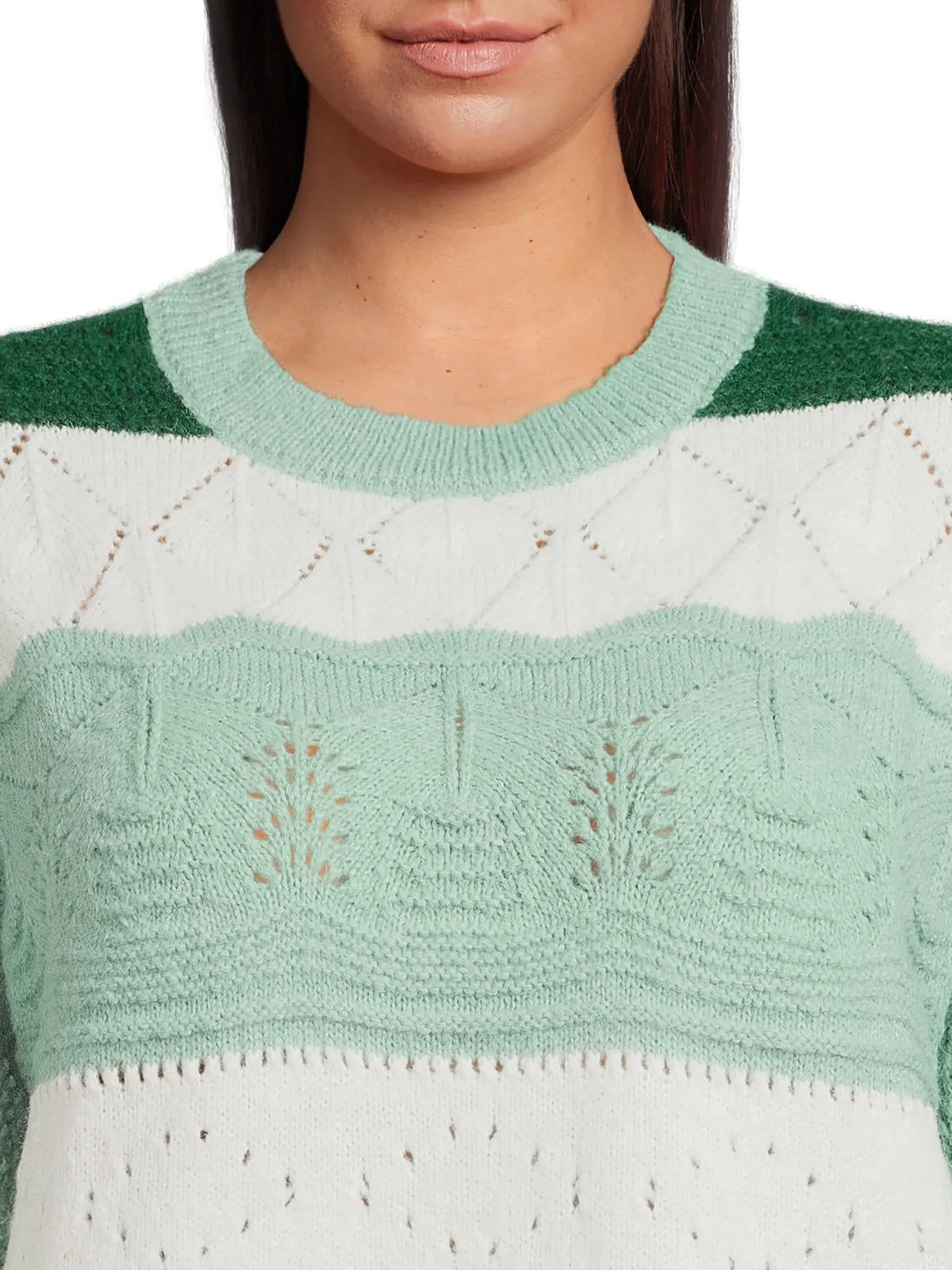 Lightweight Pointelle Pullover Sweater L1289