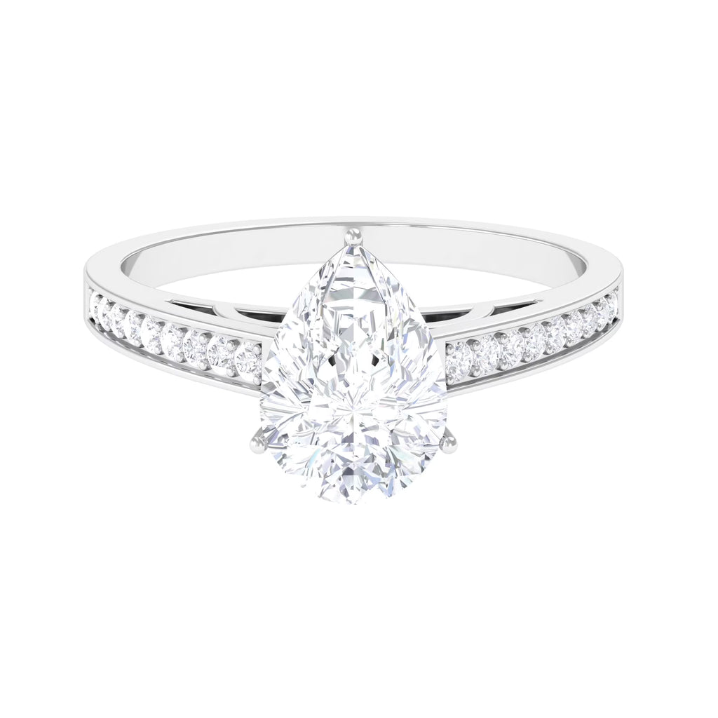 2.75 CT Pear Cut Moissanite Solitaire Engagement Ring, 925 Sterling Silver X173338