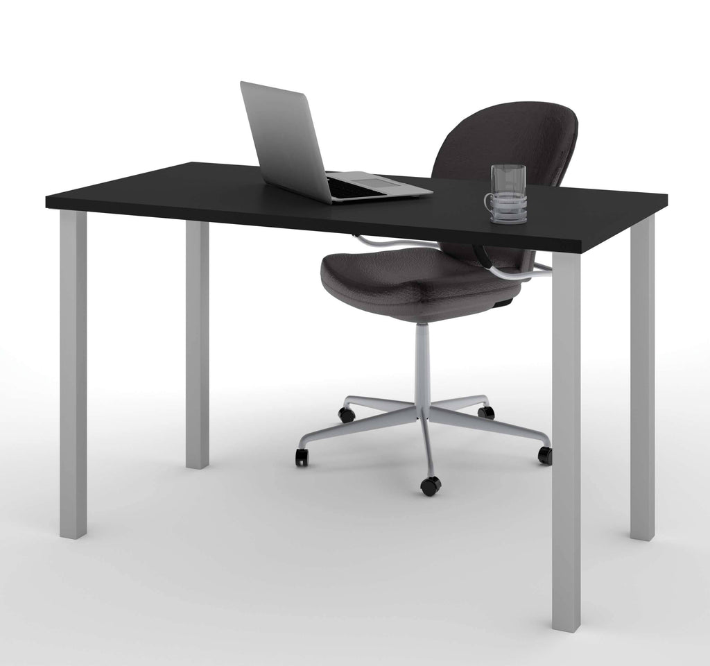 24x22 x 48x22 Table with Square Metal Legs in Black M2952