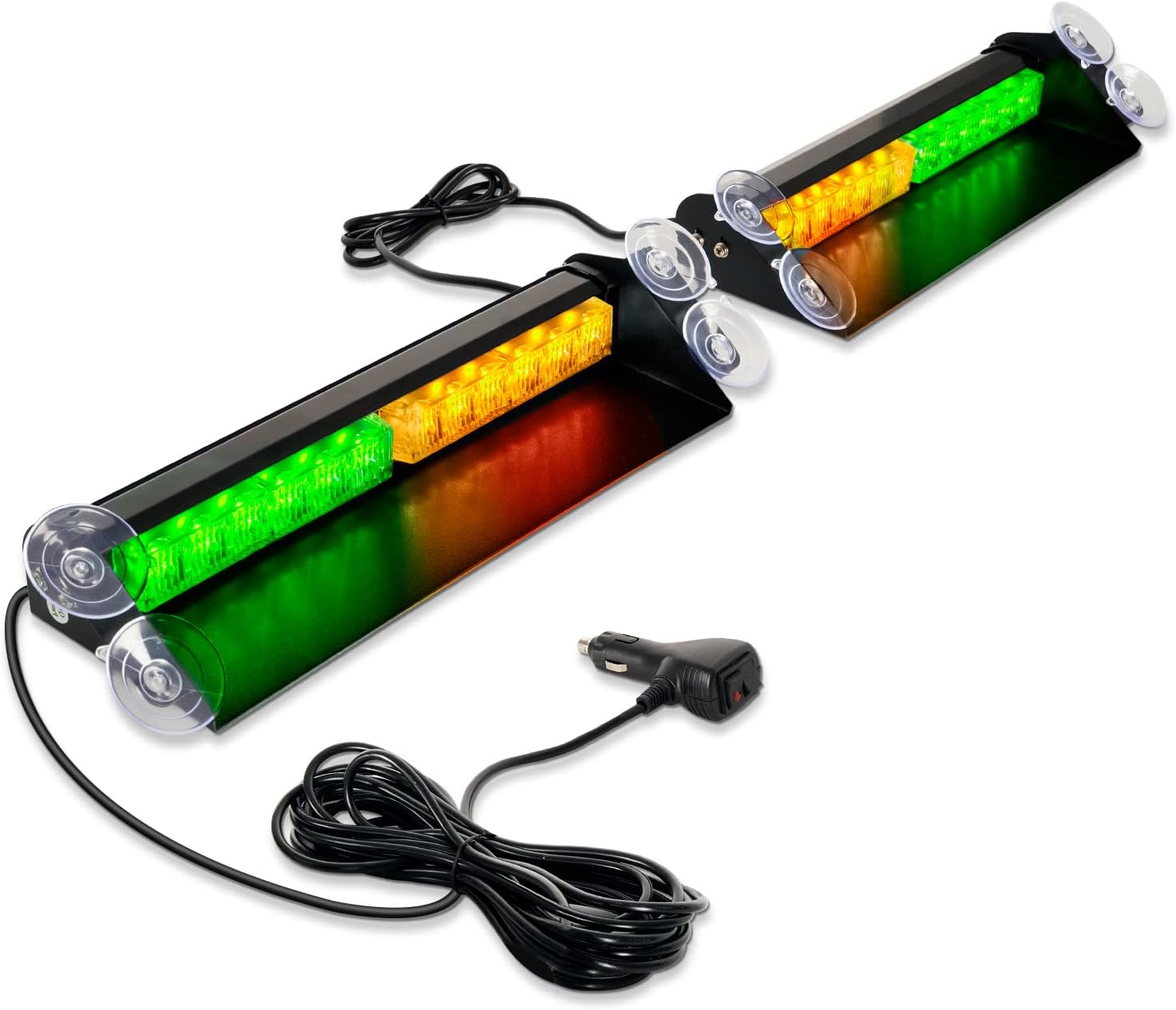 2 in 1 Dash Strobe Lights 2x14 inch 24LED Safety Hazard Warning Lights Pack of 2 R954963