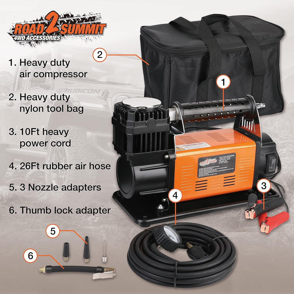 Heavy Duty Portable 12V Air Compressor Kit, Max 150PSI T2928