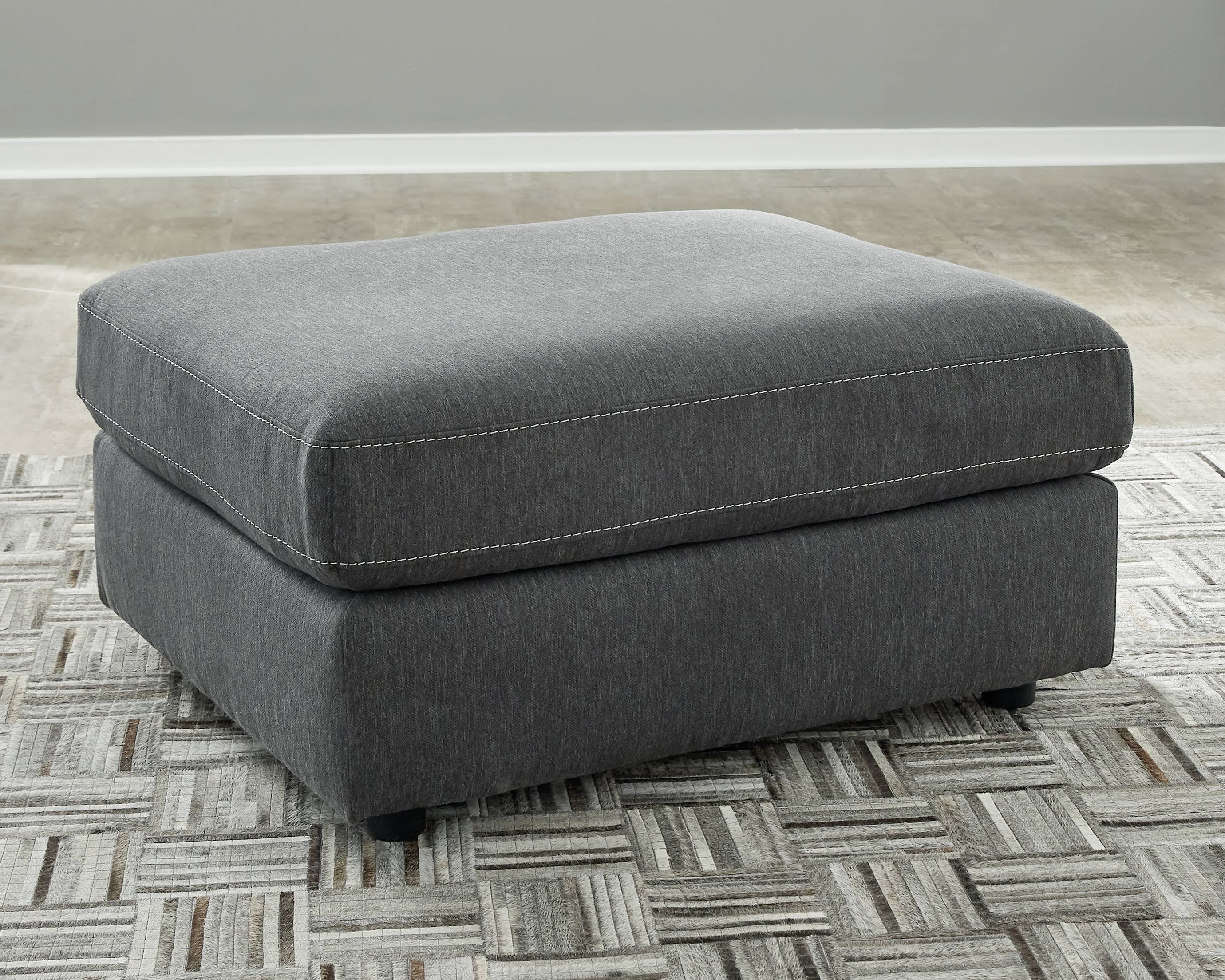 Charcoal Oversized Accent Ottoman V6915