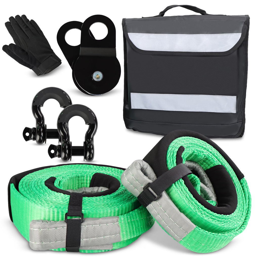 35,000lbs Recovery Tow Strap Kit with Snatch Block O946