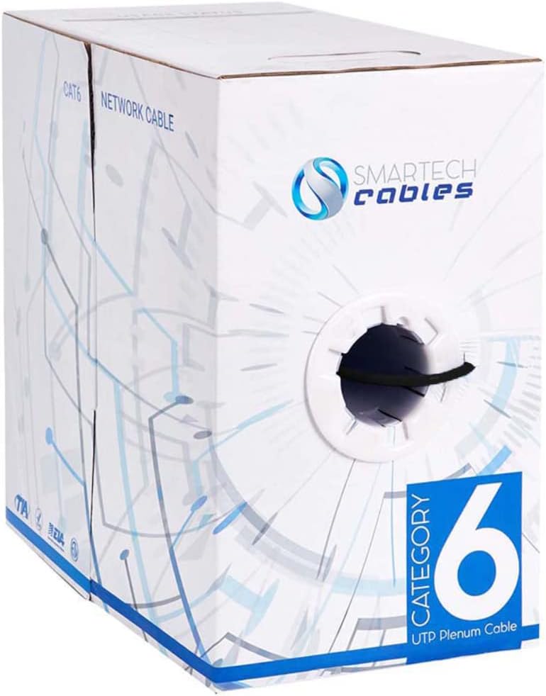 CAT6 Plenum 1000ft Bulk Ethernet Cable White H63327