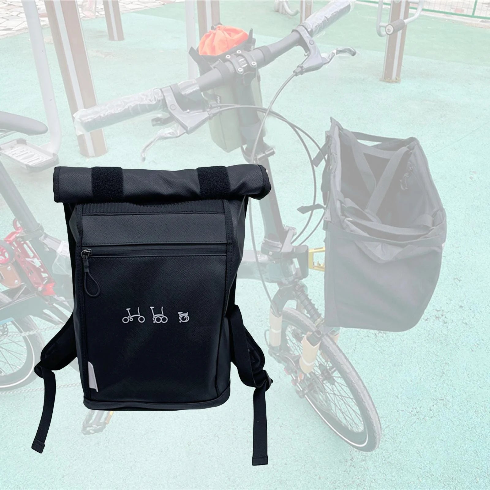 Folding Bike Basket Nylon Bag Large Capacity W200639