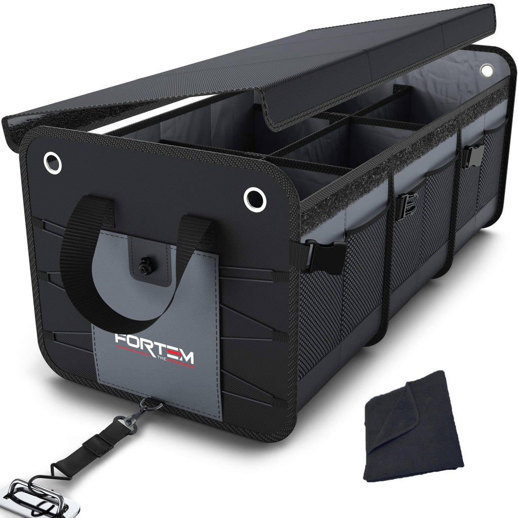 Grey Car Trunk Organizer with 3 Compartments H2998