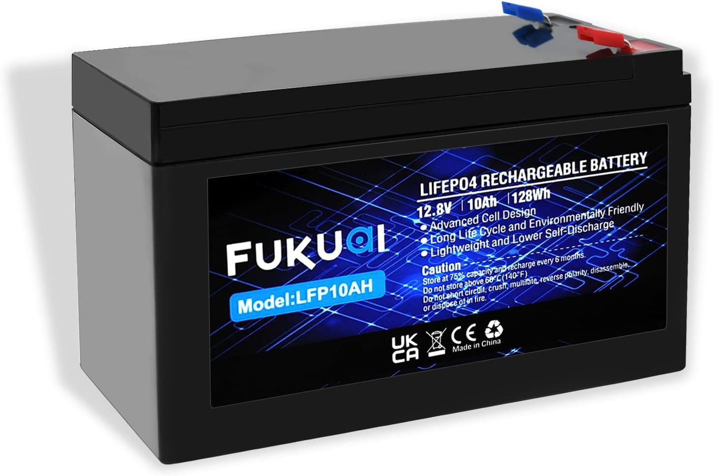12V 16Ah LiFePO4 Battery, Pack of 2 H9459