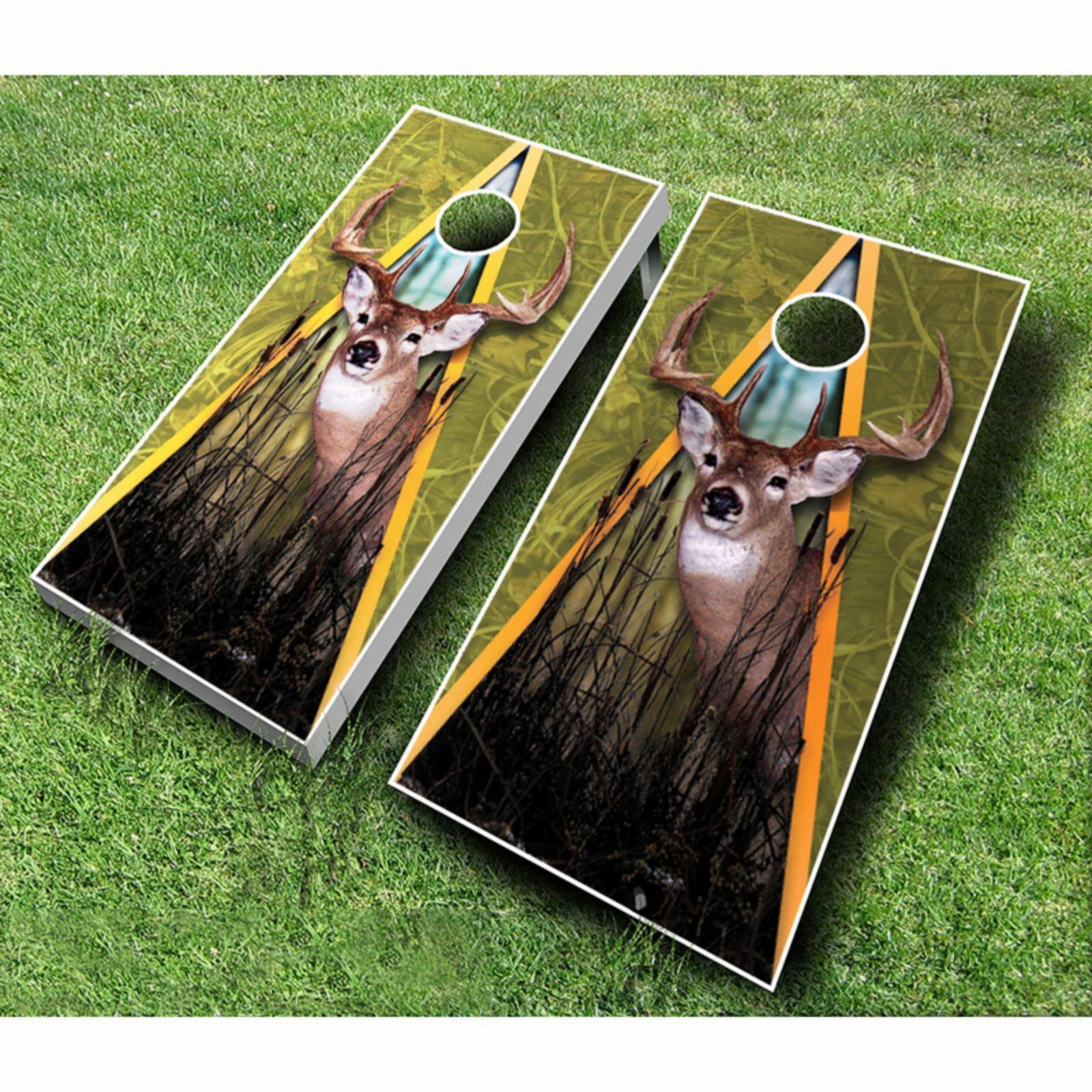 White Yellow Cornhole Set G673