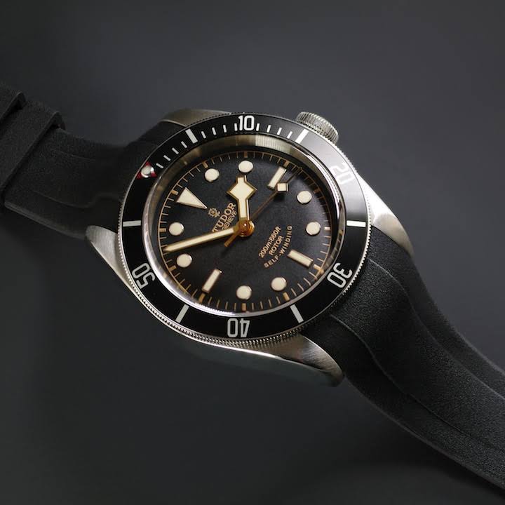 Black Rubber Strap for Heritage Black Bay 41mm V542851