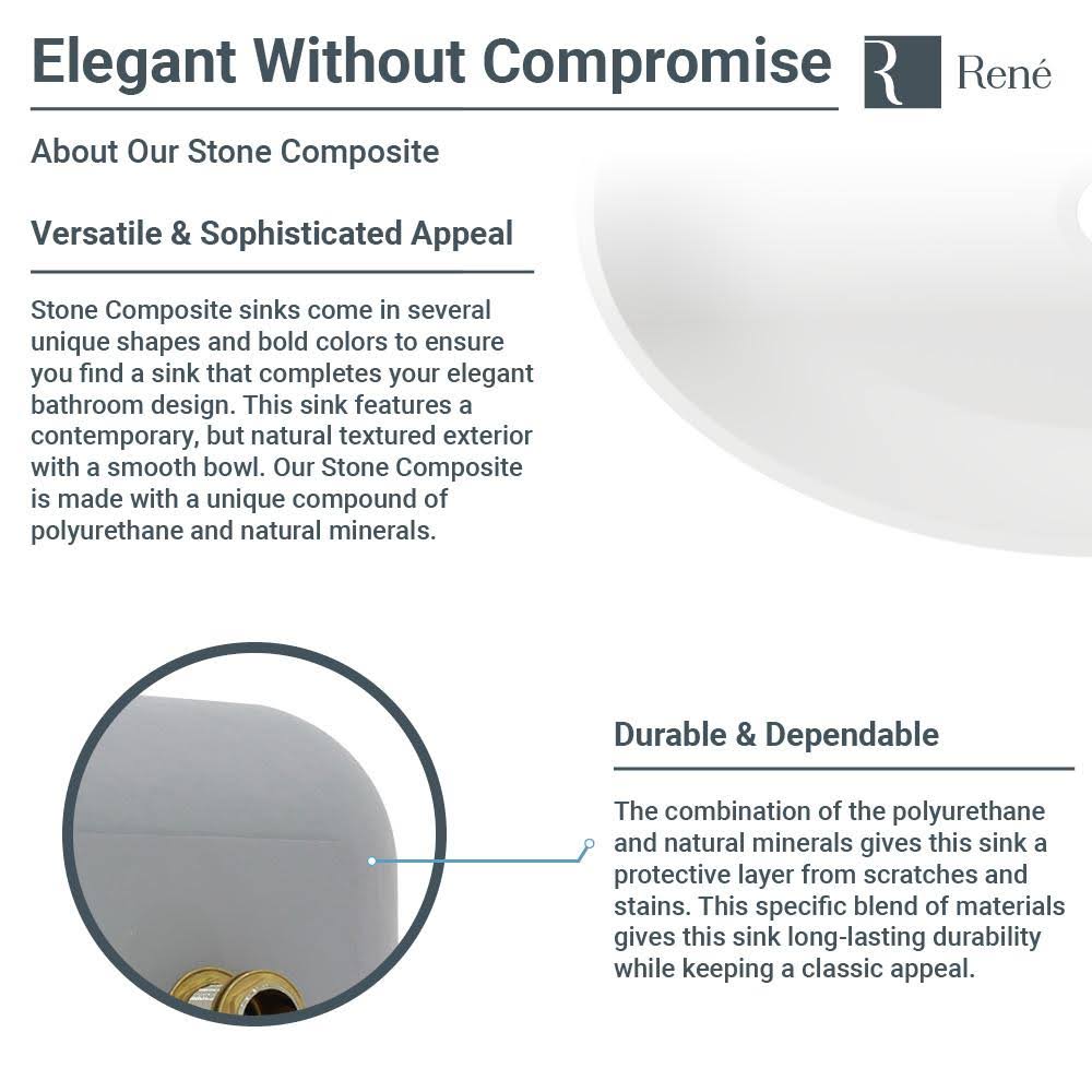 Stone Composite Oval Vessel Sink with Faucet U140988