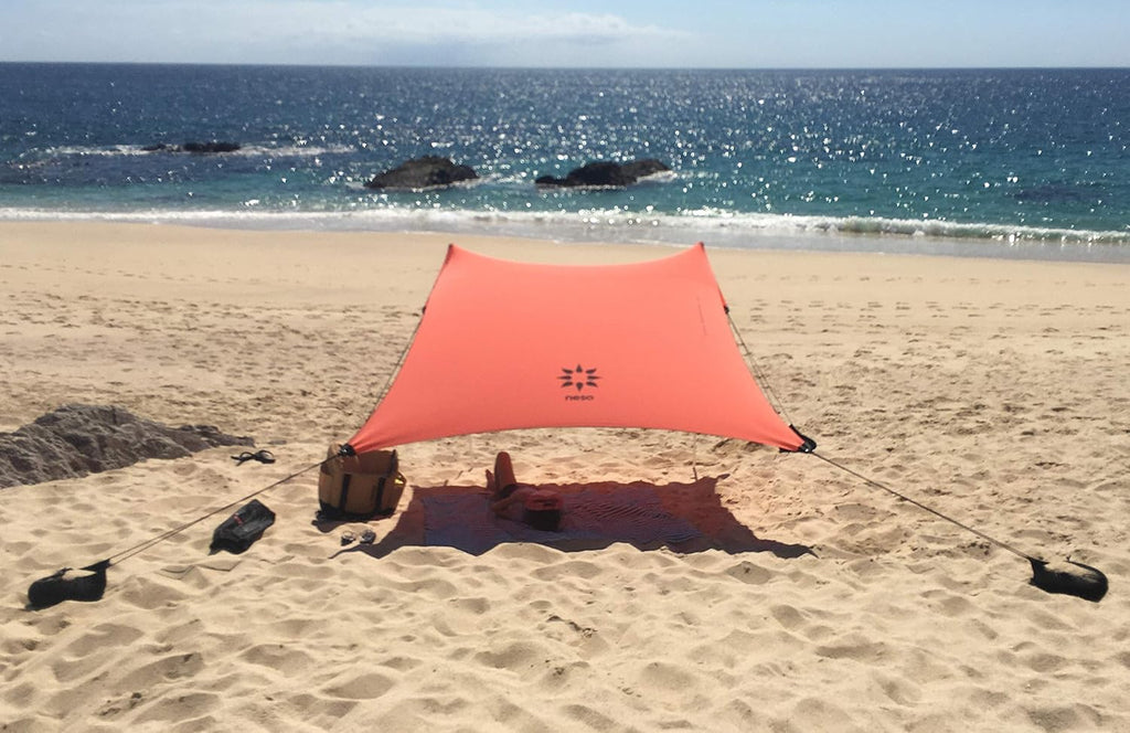 Beach Tent with Sand Anchor, Portable Canopy Sunshade W708675
