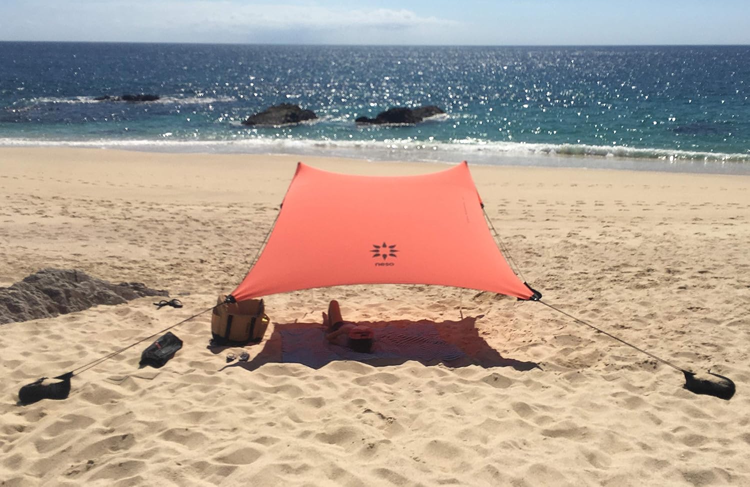 Beach Tent with Sand Anchor, Portable Canopy Sunshade W708675