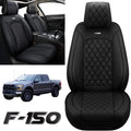 Black Leather Car Seat Covers Full Set 2 pcs Front Seat J6259