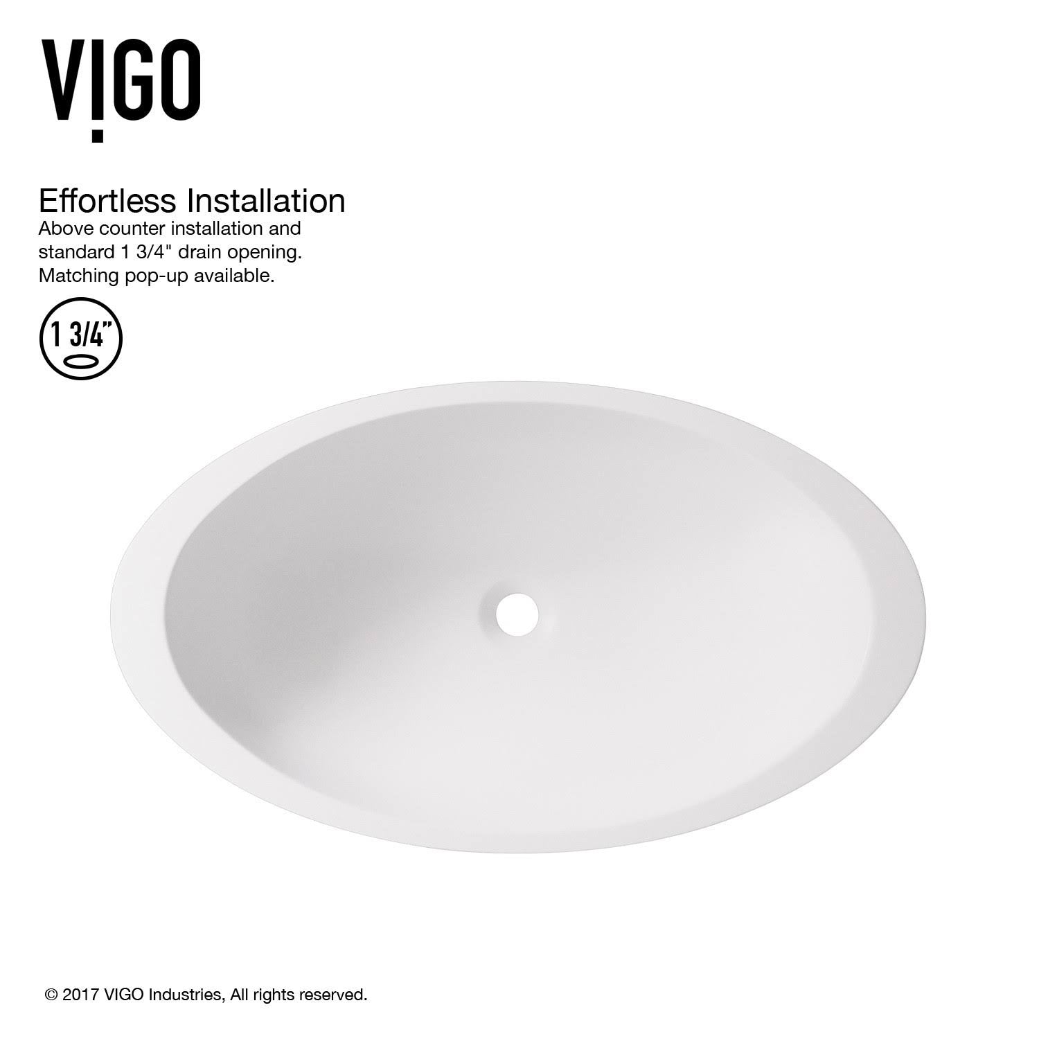 White Matte Stone Vessel Bathroom Sink D7457