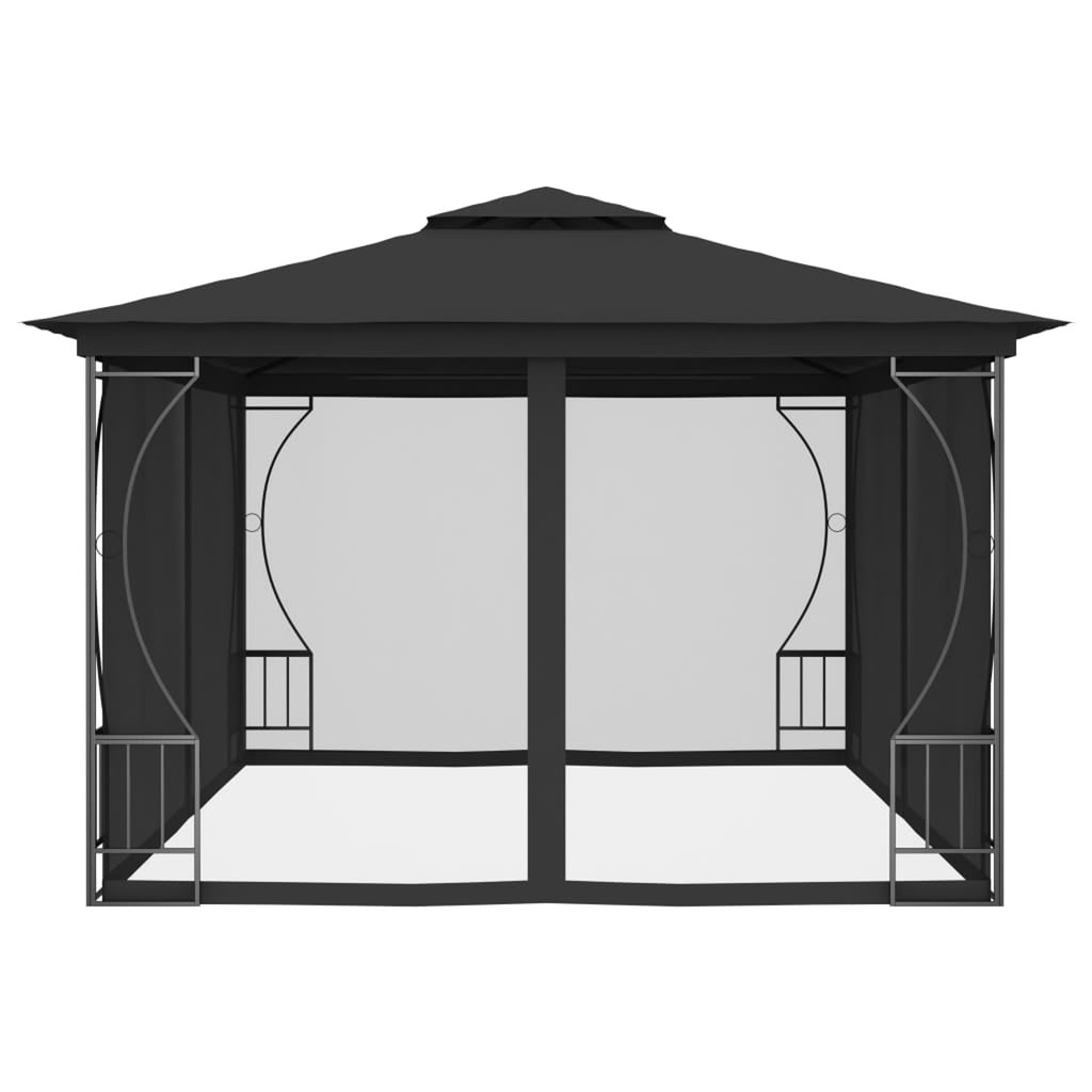 9.8'x13.1'x8.7' Anthracite Gazebo with Nets U934