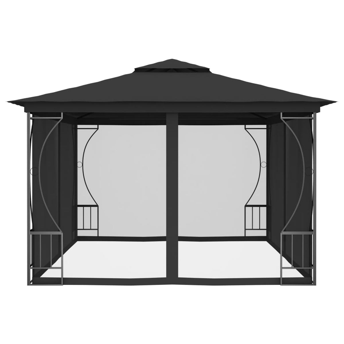 9.8'x13.1'x8.7' Anthracite Gazebo with Nets U934