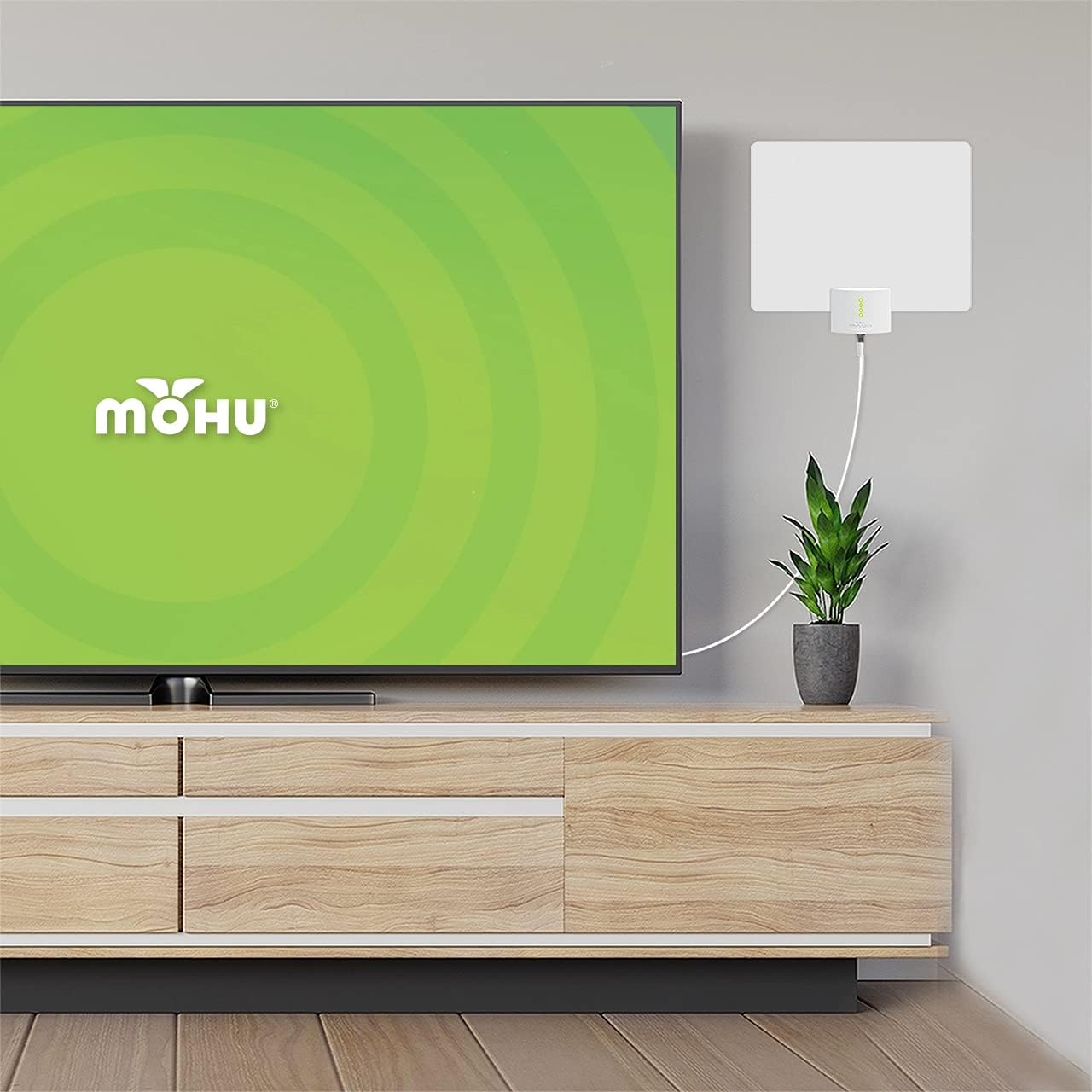 Indoor HDTV Antenna, 60-Mile Range, Multi-Directional, Paper-Thin, 16 ft. Coaxial Cable, 4K-Ready O8319