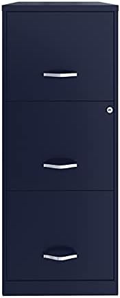 3 Drawer Metal Vertical File Cabinet in Navy H703