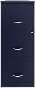 3 Drawer Metal Vertical File Cabinet in Navy H703