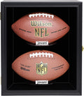 2 Football Display Case Wall Mount Lockable Wood with UV Acrylic Door O54593