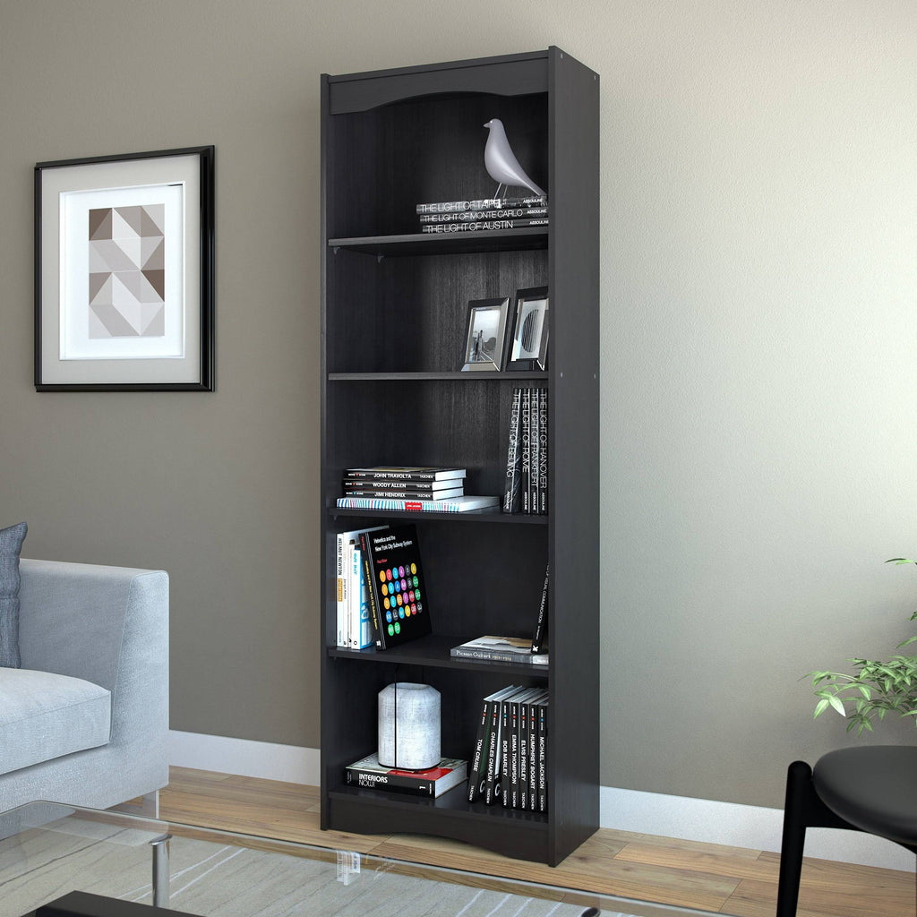 Midnight Black 72-Inch Bookcase E885