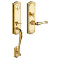 Satin Brass and Black Left Hand Single Cylinder Mortise Entry Handleset W72123