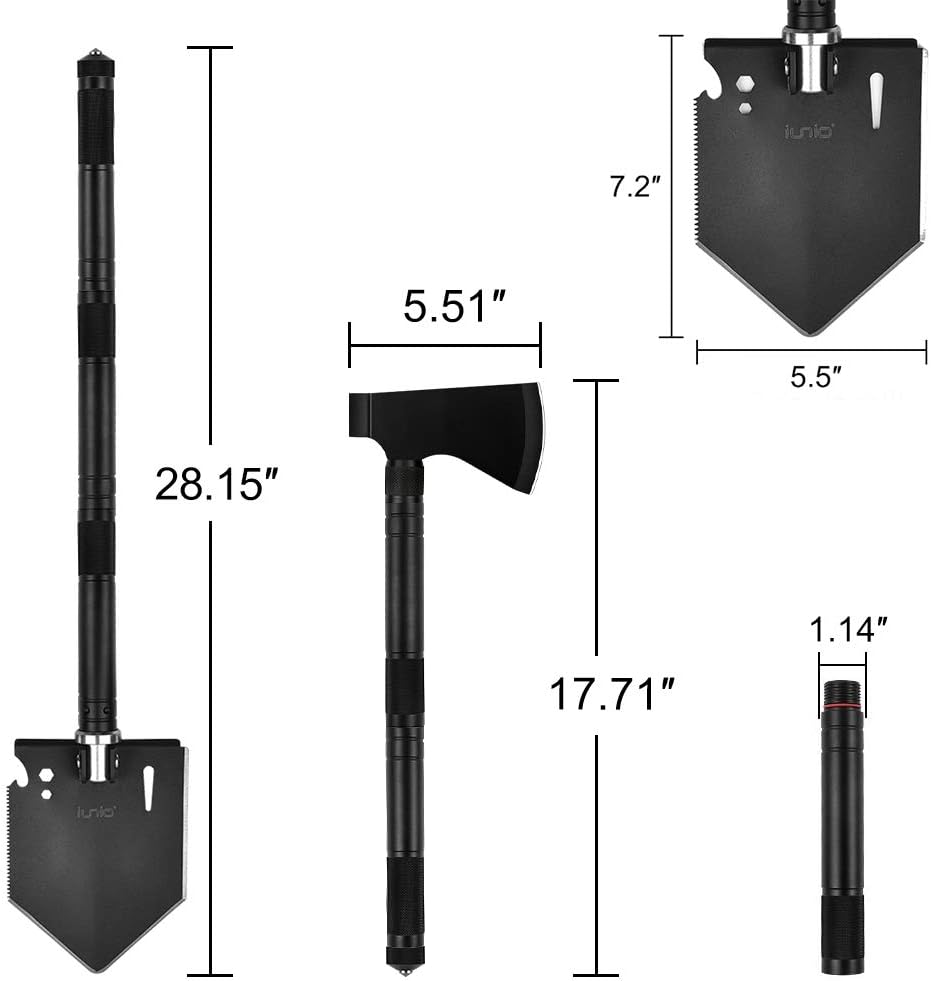 Folding Shovel and Camping Axe Tool Kit with Carrying Bag F412044
