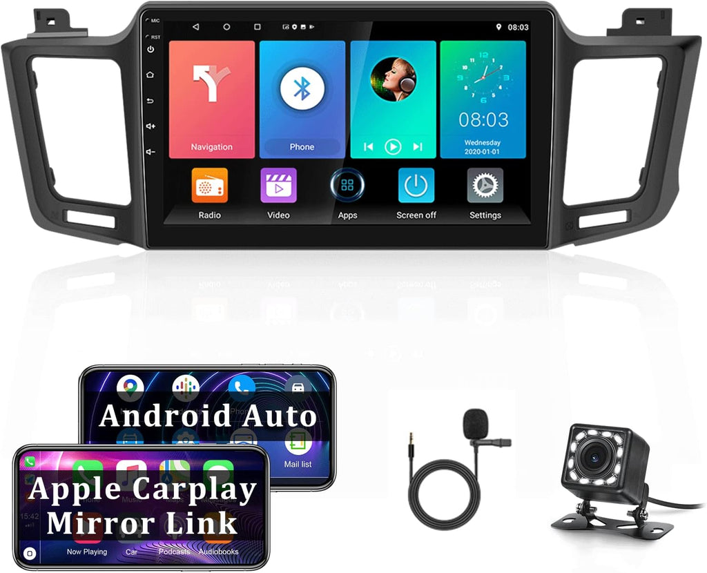 10.1 inch Android Car Radio Stereo Touchscreen with Bluetooth WiFi Backup Camera Microphone U338